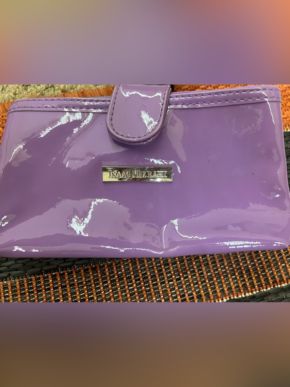 Isaac Mizrahi Patent Leather Purple Wallet/Cosmetic Case